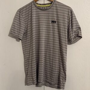 Men’s Helly Hansen HH Gray Striped Men's T-Shirt MEDIUM